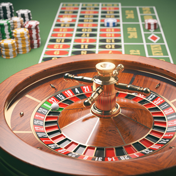 roulette wheel and table